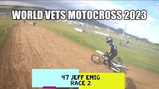 World Vets Motocross 2023 Farleigh Castle 3 Mike Brown 47 Jeff Emig 101 David Pingree Race 2 [upl. by Gusella]