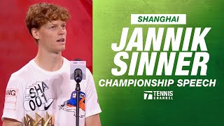 Jannik Sinners Shanghai Masters Championship Speech  2024 Shanghai Championship [upl. by Voe]