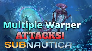 SUBNAUTICA  Multiple warper attacks on a moving Seamoth [upl. by Adlar601]