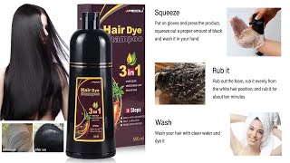 3 In 1 Instant Coloring Shampoo Natural Black Colorhair color shampoohair color shampoo for women [upl. by Coulter]