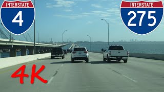 ⁴ᴷ TampaSt Petersburg FL Freeway Drive northeastbound 4K VIDEO [upl. by Estrin]