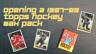 Opening a 198788 Topps Hockey Wax Pack [upl. by Aleahcim]