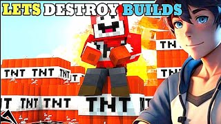 I CREATED AND DESTROYED GIANT BUILDS WITH TNT IN MINECRAFT [upl. by Ennaed510]