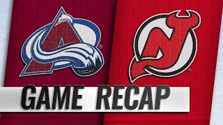 Landeskogs hat trick propels Avs past Devils [upl. by Danya]