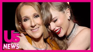 Taylor Swift Hugs Celine Dion After Fans Call Out Awkward Grammys Moment [upl. by Marjorie]