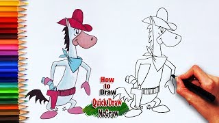 How to draw Quick Draw McGraw  Easy draw step by step  learn to draw easily [upl. by Koral]