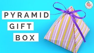 DIY Gift Box  How to Make A Pyramid Gift Box Tutorial  Gift Wrapping Idea [upl. by Assetan]