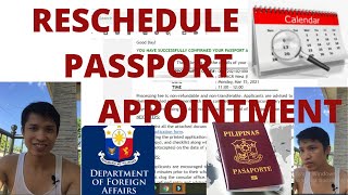 How to Reschedule a DFA Passport Appointment [upl. by Sutsugua285]