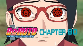 Sarada awakens mangekyo sharingan  sasuke and boruto leave village Boruto chapter 80 fan animation [upl. by Atiruam]