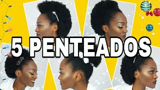 5 PENTEADOS PARA FESTAS CABELO CRESPO CURTO [upl. by Godden]