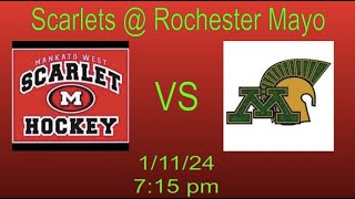 Mankato West Varsity Boys Hockey  Rochester Mayo 11124 [upl. by Dyrrej]