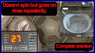 What to do if auto washing machine goes on rinse repeatedly while spinning  Practical Demo [upl. by Anabal954]