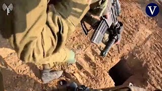 Un soldado israelí graba en primera persona un combate a las puertas de un túnel en Gaza [upl. by Akcir]