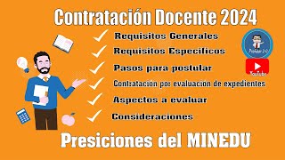 Precisiones para la contratación docente 2024 [upl. by Poree339]