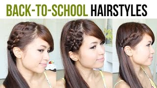 Back to School Hairstyles 4Strand French Braid amp Bow Braid Tutorial [upl. by Lem]