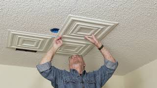 Say Goodbye to Messy Popcorn Ceilings DIY Guide to Covering with GlueUp Ceiling Tiles [upl. by Kinsler431]