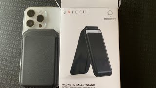 iPhone Magnetic Wallet Stand Satechi Magsafe Compatible Unbox  No dialogue  review [upl. by Ahsineb]