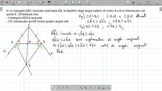 Risoluzione di un problema di geometria con i triangoli isosceli e i criteri di congruenza [upl. by Moskow]