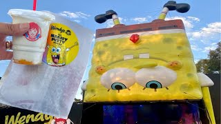 The Giant SpongeBob Nickelodeon drivethrough experience takes over a Wendy’s in Los Angeles Ca [upl. by Dewayne115]