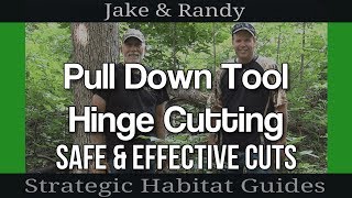 Hinge Cutting Trees Using a PullDown Tool for Deer Bedding Areas [upl. by Scheld]