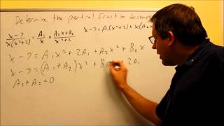 Partial Fraction Decomposition Equating Coefficients Ex 7 [upl. by Trout]