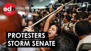 Protesters BREAK DOWN Mexican Senate Door During Judicial Reform Debate [upl. by Debee110]