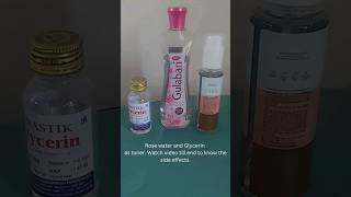 Glycerin and rose water face toner SIDE EFFECTS🤫facetoner glycerine trending viral shortsvideo [upl. by Slaby47]