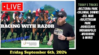 LIVE Horse Racing Handicapping  Gulfstream Park  Horseshoe Indianapolis  Woodbine  Fri Sept 6th [upl. by Atiz467]