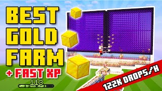 BEST Gold Farm  Storage amp XP Farm In Minecraft Bedrock  Minecraft Bedrock Tutorial [upl. by Bronny]