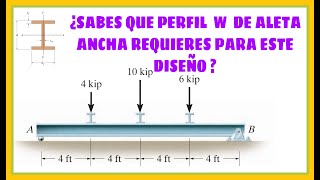 ¿CÓMO SELECCIONAR UNA VIGA DE PERFIL W ALETA ANCHA CONOCIDO ESFUERZOS NORMAL Y NORMAL PERMISIBLE [upl. by Rattray510]