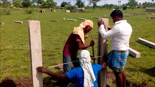 Precast concrete fence post installation [upl. by Anuahs139]