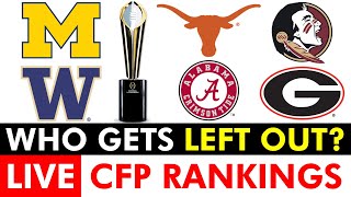 College Football Playoff Rankings 2023 LIVE  CFP Bracket Is Alabama Florida State Or Texas OUT [upl. by Leima]