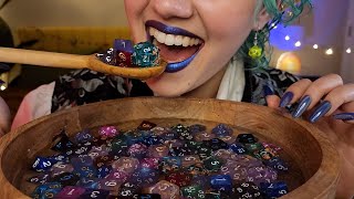 Dice Soup ASMR 🎲🍲🤌 Yummy Crunchy Fizzy Sounds minimal talking wooden soup dnd dice [upl. by Jeffries]