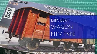 Miniart 135 Railway Wagon NTV Type 35288 Review [upl. by Wallach]