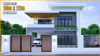 House Design  Modern House 2Storey  10m x 17m with 6 Bedrooms [upl. by Violeta]