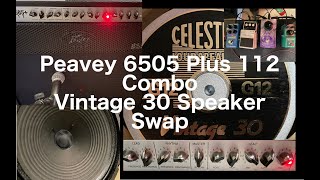 Peavey 6505 Plus 112 Combo Speaker Swap Celestion Vintage 30 with audio metal classic clean [upl. by Apilef165]