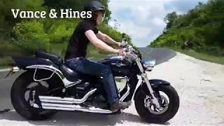 Suzuki M800  M50 stock pipes VS Vance and Hines Twin Slash Staggered [upl. by Brook]