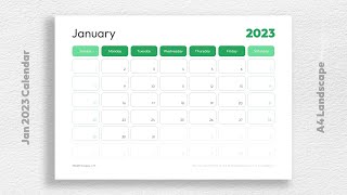 Printable Jan 2023 Calendar Template Free Download [upl. by Berti]