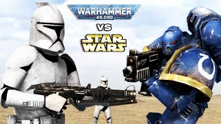 THEY FINALLY BUFFED BLASTERS  Clone Troopers DESTROY Space Marines  Star Wars vs Warhammer 40000 [upl. by Negem]