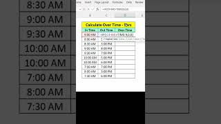 Excel Tips  Calculate Over Time  advanceexcel exceltutorial exceltips [upl. by Anih]