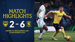 Oxford United Face Middlesbrough At Home  Championship Highlights [upl. by Okorih]