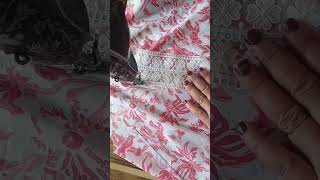 Neck design for kurti with lace  stitching sewing shorts viralshorts viralpost viral reels [upl. by Aissila742]