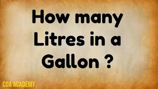 How many Litres in a Gallon  How to Convert Litres to Gallons  How to Convert l to g [upl. by Vedette371]