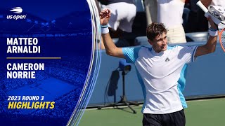 Matteo Arnaldi vs Cameron Norrie Highlights  2023 US Open Round 3 [upl. by Wiersma]