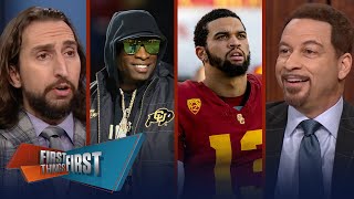 Deion Sanders doesn’t like Caleb Williams to the Bears ‘Chicago is cold’  NFL  FIRST THINGS FIRST [upl. by Arrik923]