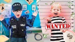 Kids Play Police on Patrol to Catch a Thief  Kids Videos for Kids [upl. by Latricia]