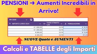 PENSIONI ➜ Aumenti Incredibili in Arrivo 💰Calcoli e TABELLE degli Importi INPS [upl. by Meri986]