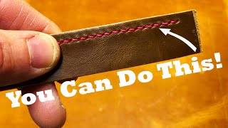 How to Hand Stitch Leather Get Better Fast [upl. by Esiralc]