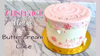 ABSTRACT Buttercream Floral Cake Decorating Tutorial [upl. by Lehte]