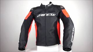 Dainese Racing 3 Leather Jacket Black  Red  ChampionHelmetscom [upl. by Iatnahs706]